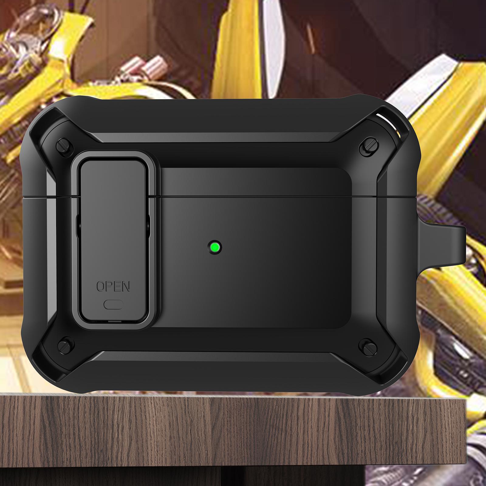 

Wireless Earphone Anti-drop TPU+PC Protective Cover Case with Snap-on Lid Design for AirPods Pro Style 8