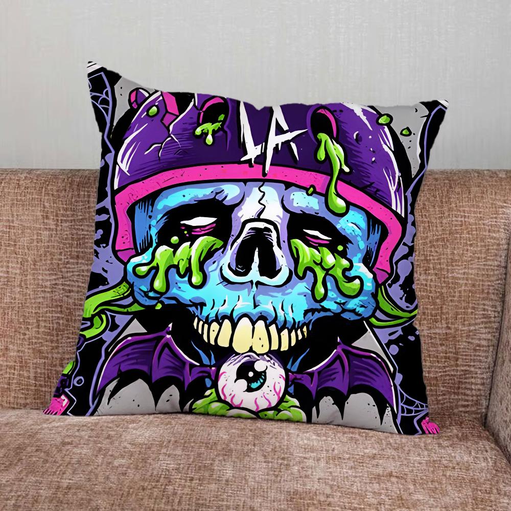 

Cool Colorful Graffiti Pillow Case For Home Bedroom Car Office Decoration Living Room Sofa Cushion Cover Suitable 16x16Inch