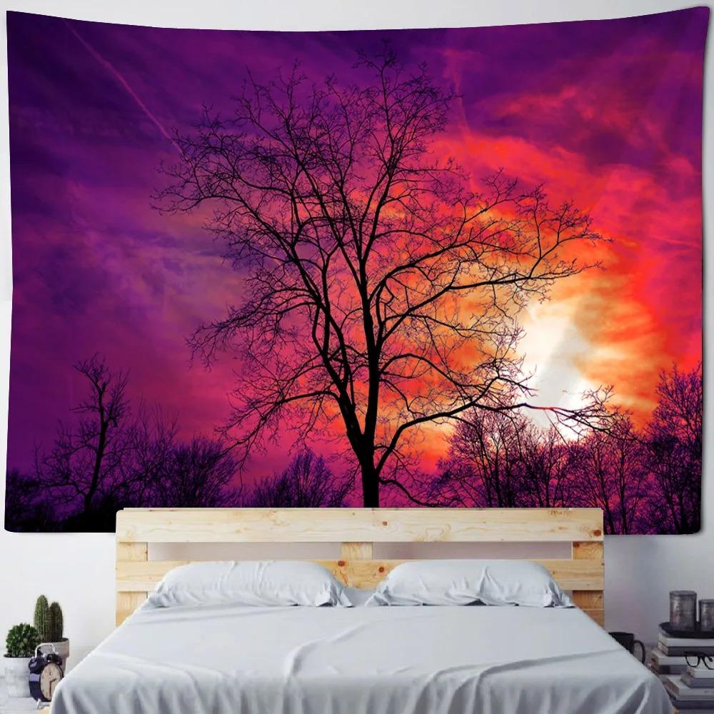 Night Forest Starry Sky Pattern Tapestry Bedroom Living Room Tapestry Home Wall Decoration Tapestry