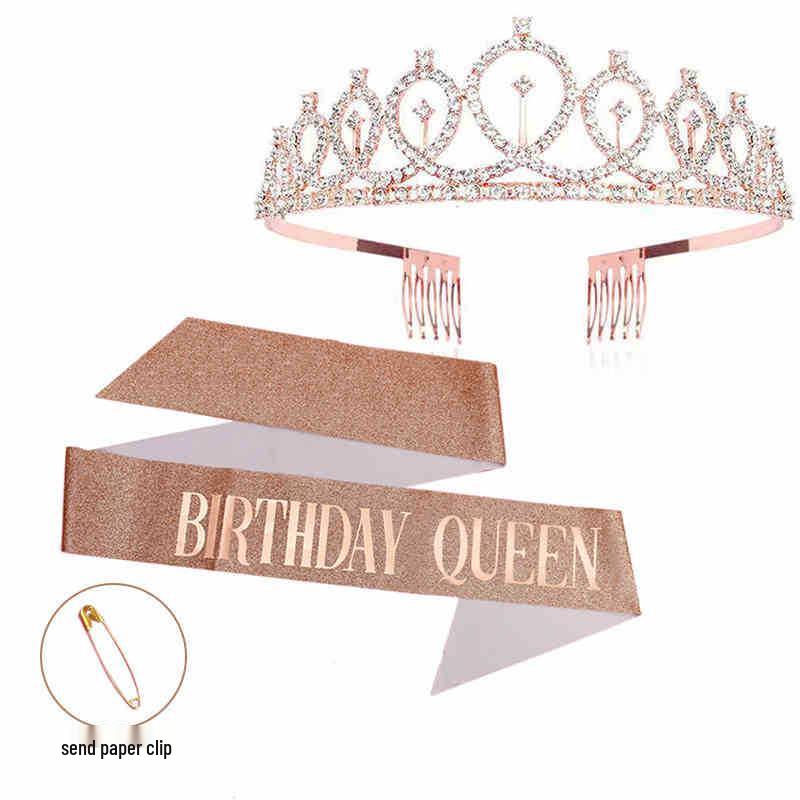 Hong Kong Style Birthday Queen Sash & Shoulder Strap for Photos