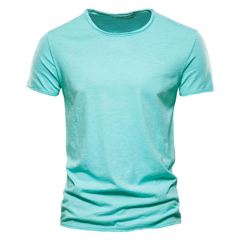 Sommer Herren Uni Bambus Baumwolle V-Ausschnitt T-Shirt - Heißverkaufender Europäischer & Amerikanischer Stil