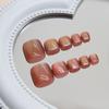 24pcs/box Aurora Toe Nails Cat Eye Foot Nails Fashion Press on Nail  for Women Girl