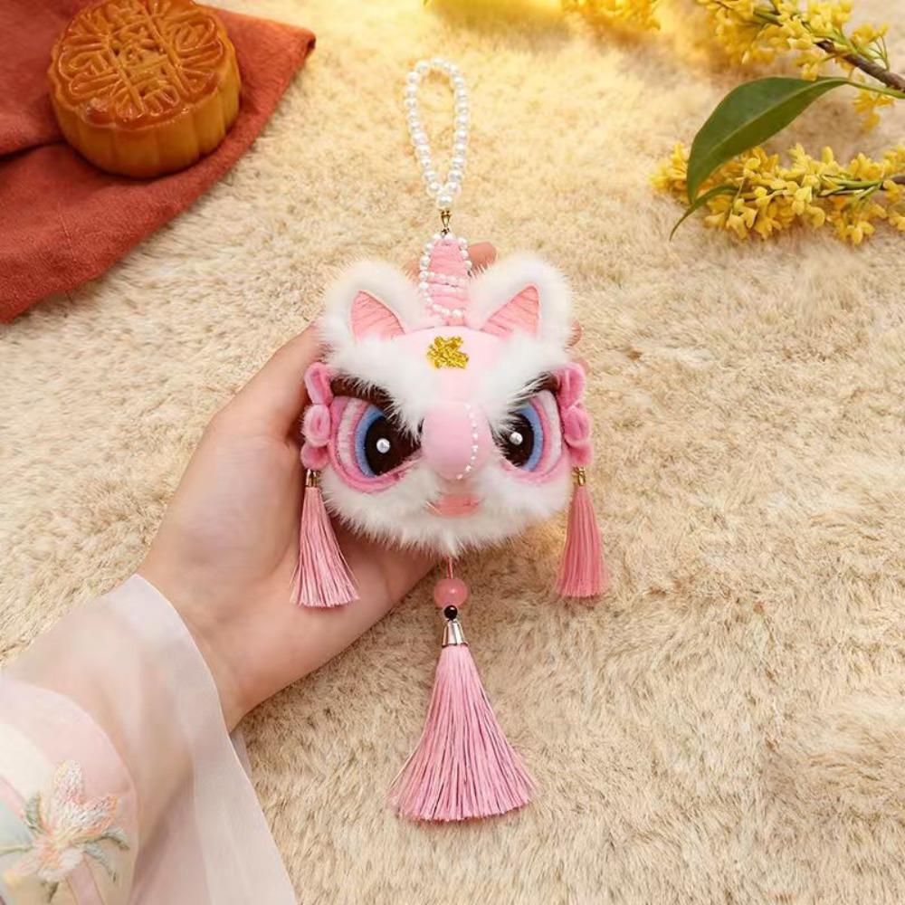 Handmade Handheld Lion Lantern Personality Red Color Glowing Lion Dance Lantern Decoration Hanging Lion Ornaments Purple Color 4inch