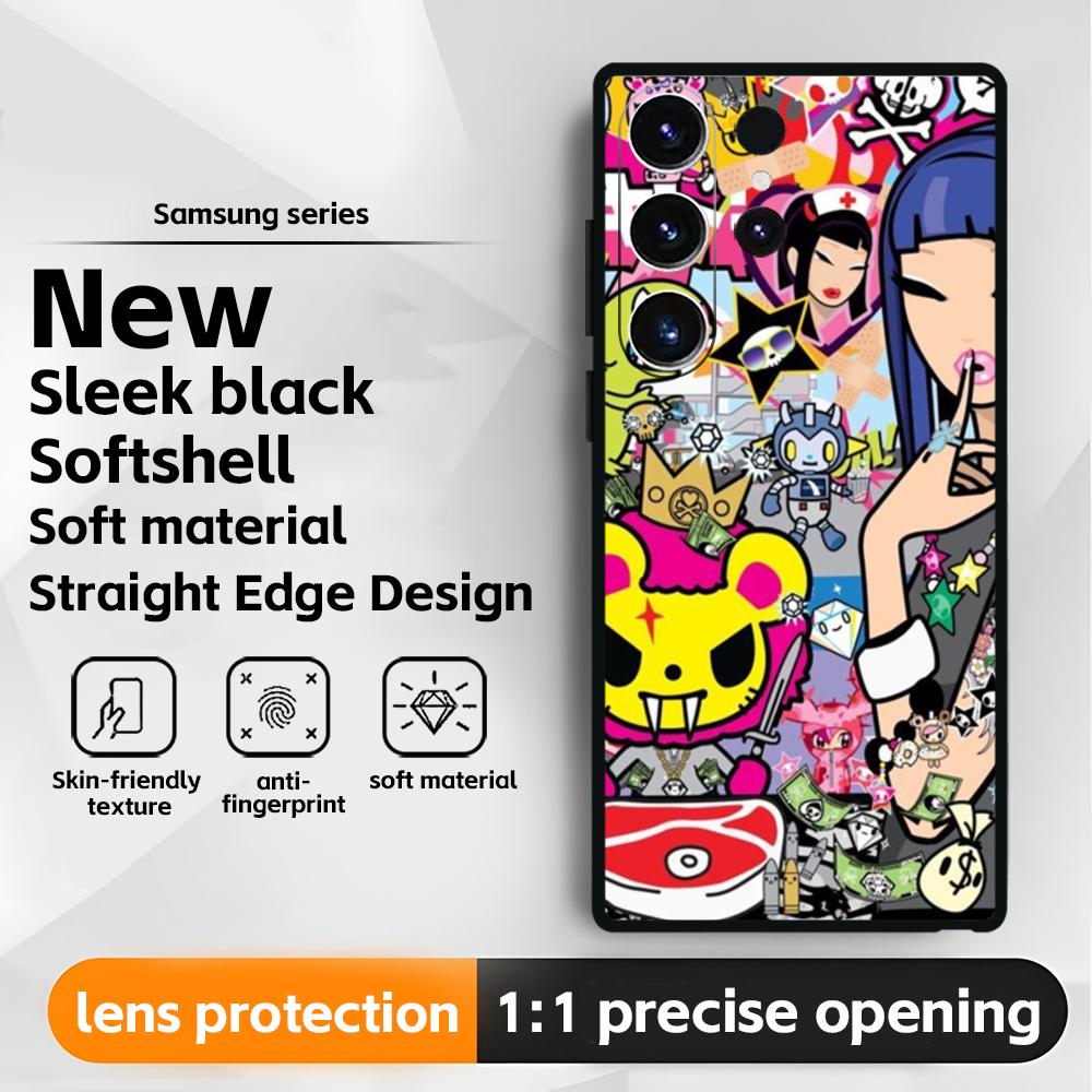 

Япония Милый T-Tokidoki Чехол для телефона для Samsung Galaxy S25 S24 S23 S22 S21 S20 Plus Ultra Note20 Мягкий Черный Galaxy S20+