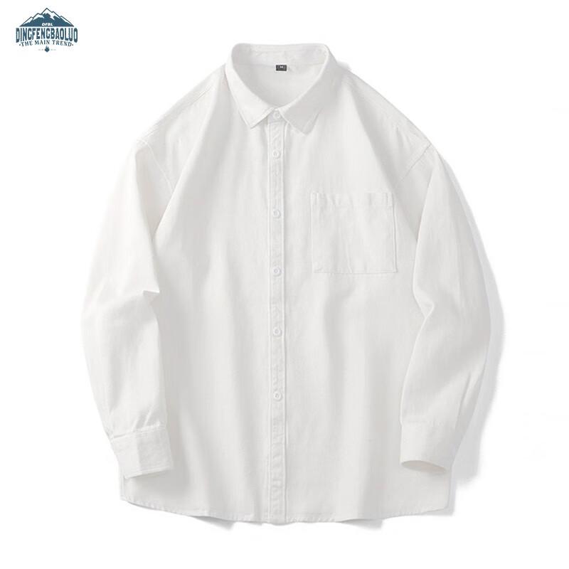 Dingfengbaoluo Men s Japanese Style Solid Long Sleeve Shirt DFC02 L