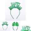 St. Patricks Day Hair Band Bow Tie Shamrock Green Irish Headband Girl Party Gift