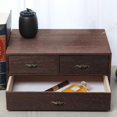 Retro Wooden Jewelry Earrings Storage Box Drawer Type Desktop Chest Organizer DIY Craft Keepsake Storage for Home Decors