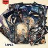 32pcs, Animal Moon Postcards, Wall Stickers, Message Cards, Cards, DIY Postcards, Souvenir Postcards, Holiday Decorations