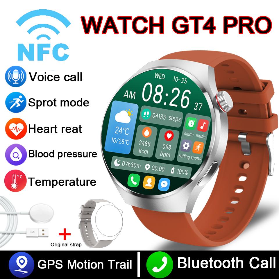 100% Original Packing For Men Smart Watch 4 AMOLED HD Screen Bluetooth Call Heart Rate Professional Waterproof SmartWatch 2025