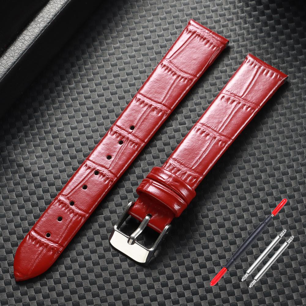 8mm 10mm 12mm 14mm 16mm Echtes Leder Uhrenarmband Bambusmuster Armbänder Damen Ersatz Universelles Armband Schmaler Armbandriemen