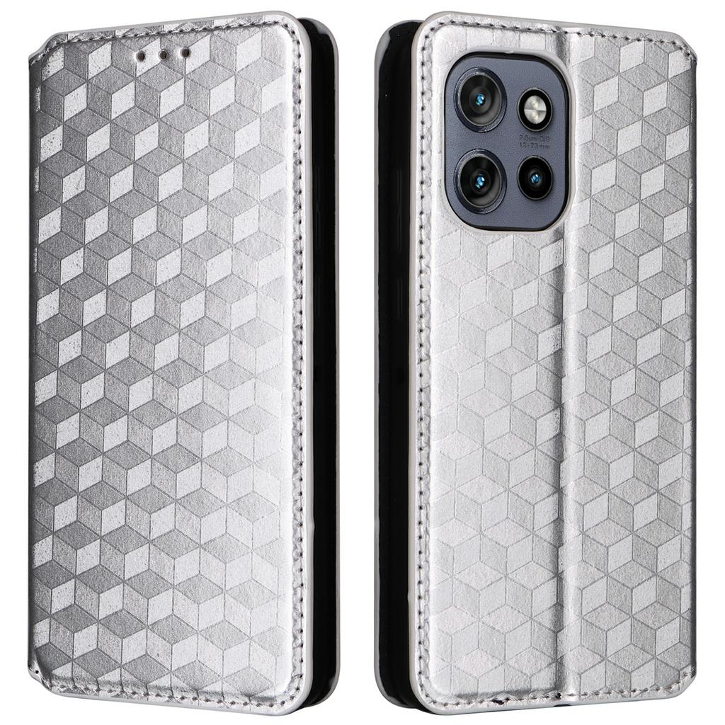 For Motorola Thinkphone 25 5G/Edge 50 Neo 5G/Moto S50 5G Wallet Case Rhombus Imprinted Leather Phone Cover