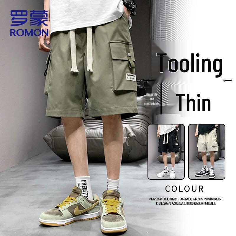 ROMON Men s Ice-Feel Multi-Pocket Workwear Shorts M
