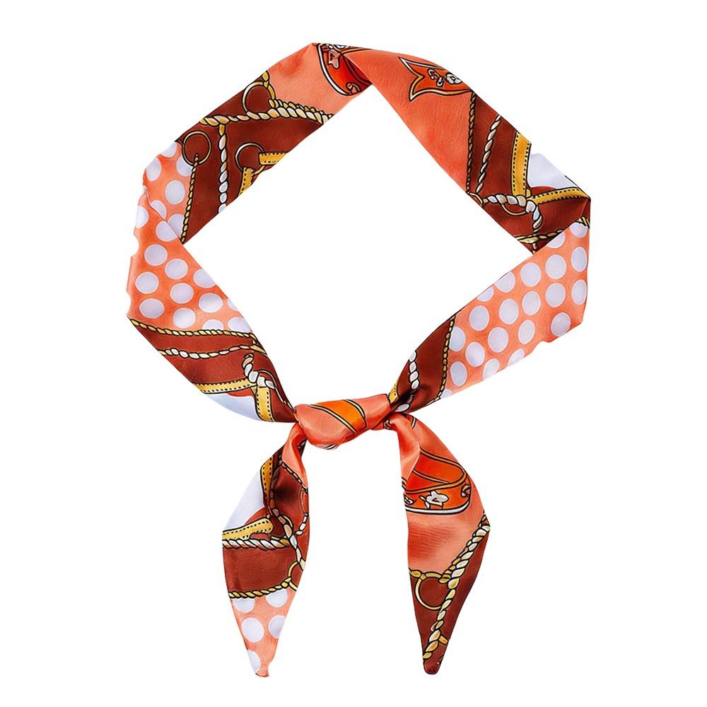 Long Slender Scarf Double-Sided Streamer Handbag Handle Ribbon Hair Band Neckwear/Wrist/Waistband