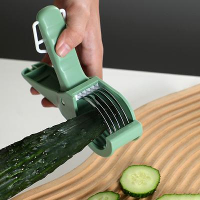 Vegetable Cutter Slicer Stainless Steel Blade Multi-Functional Potato Cutter Salad Dicer Grater Ergonomic Handle Non-Slip Kitchen Tool for Home