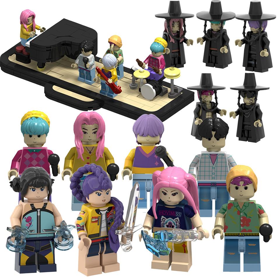 NOUVEAU KPOP Domon Huntens Poupées Dessin Animé Blocs de Construction Kawaii Figurine d'Action Jouet à Assembler Jouets Éducatifs pour Enfants Cadeaux