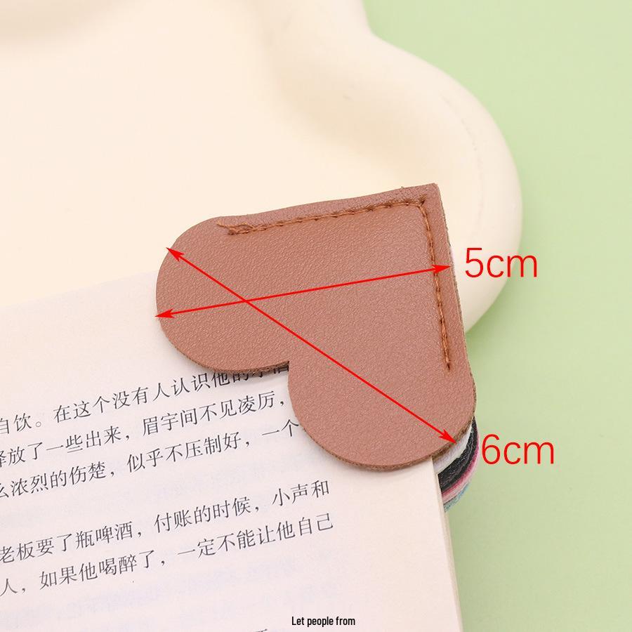 Heart Leather Bookmark Corner Clips: Non-slip, Moisture-proof Reading Tool