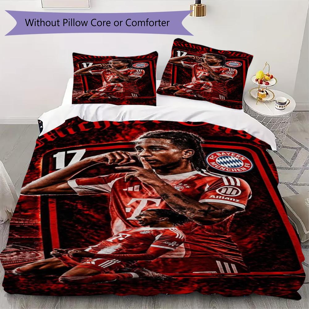 Michael Olise Pattern Bedding uilt Set uilt Cover Pillowcase Home Decoration Birthday Gift (1 * duvet cover + 2 * pillowcase without core)