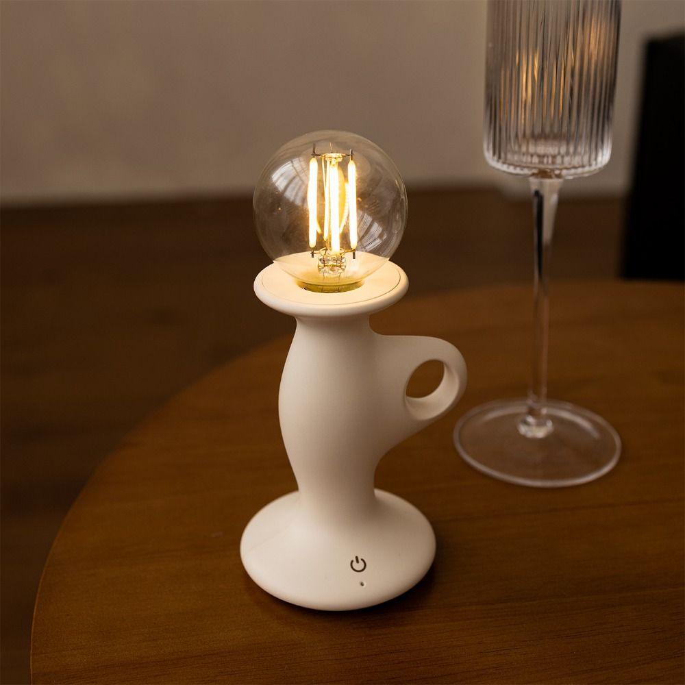 Romantic Retro Table Lamp Dimmable LED Atmosphere Lamp Candle Shape Light  Study