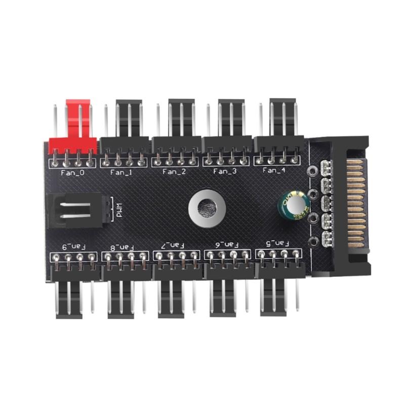 1 to 10 Way Splitters Hubs 4Pin PWM Fan Power Supply Cable Control Cooling System, for Improved Cooling Performances
