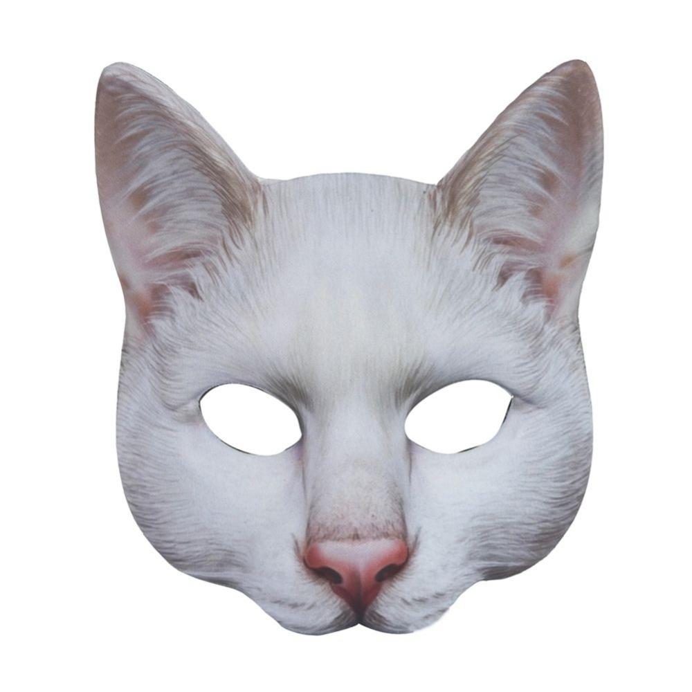 3D Masquerade Party Animal Cat Halloween Carnival Half-face Mask Beauty Cat Silver Layer Face Masks Masquerade Party Decor