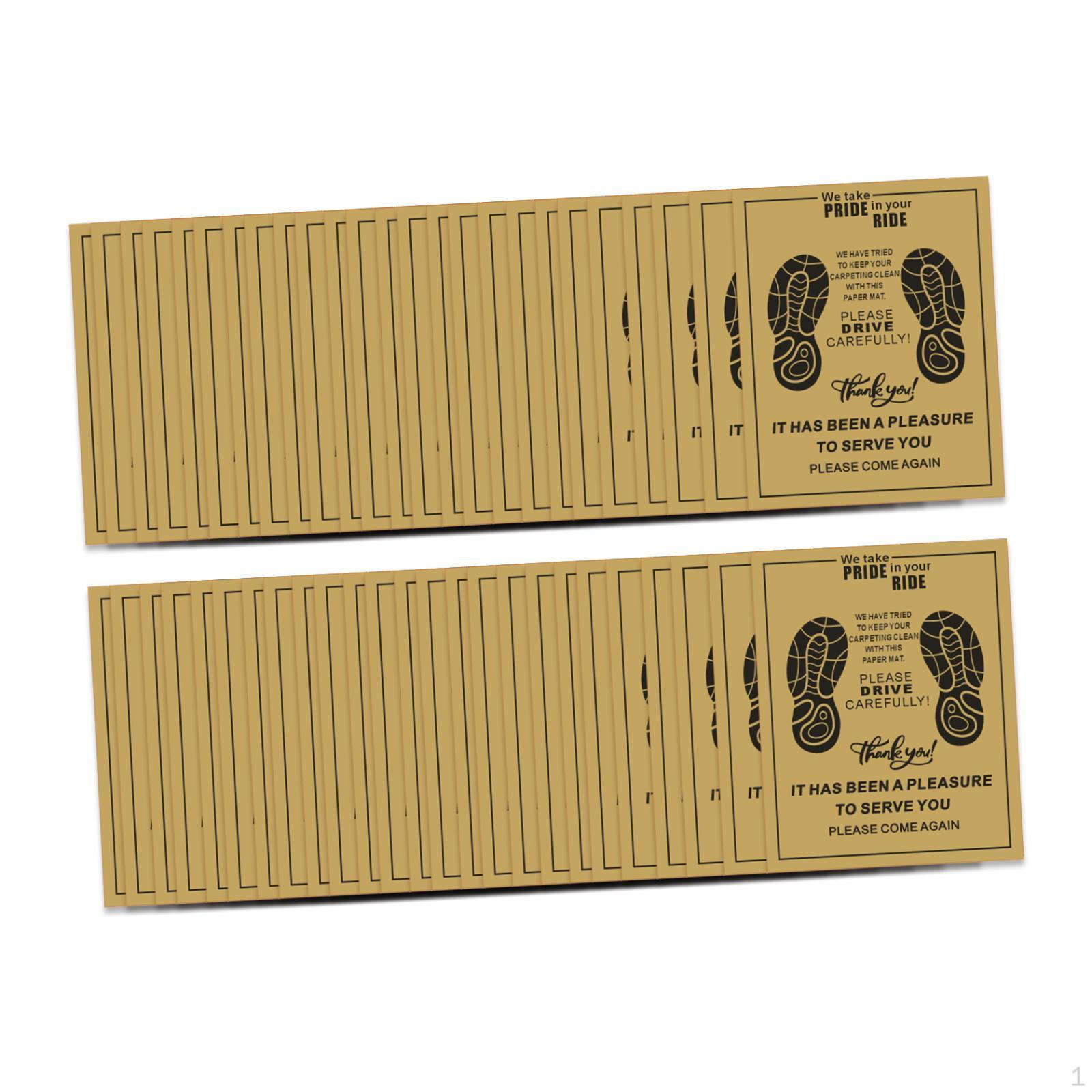 

50x Бумажный коврик для пола автомобиля Одноразовый для грузовиков, такси, внедорожников Yellow Style D