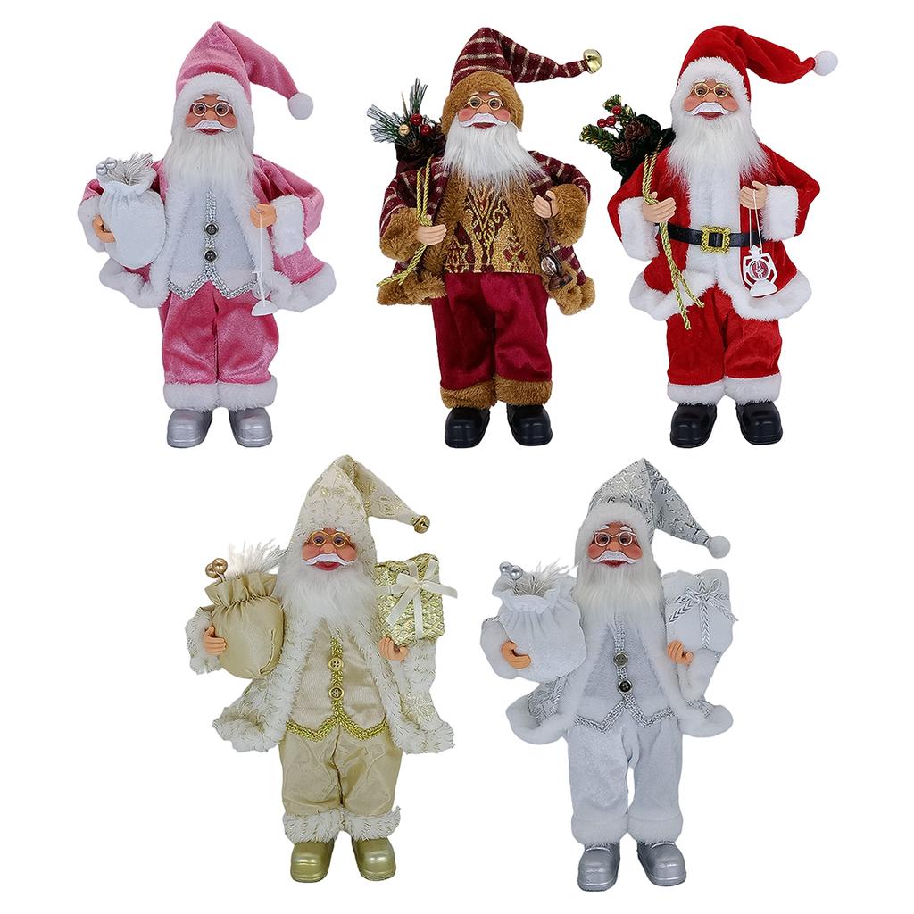 Santa Claus Doll Statue Christmas Standing Holiday Figurine Collection Xmas Tree