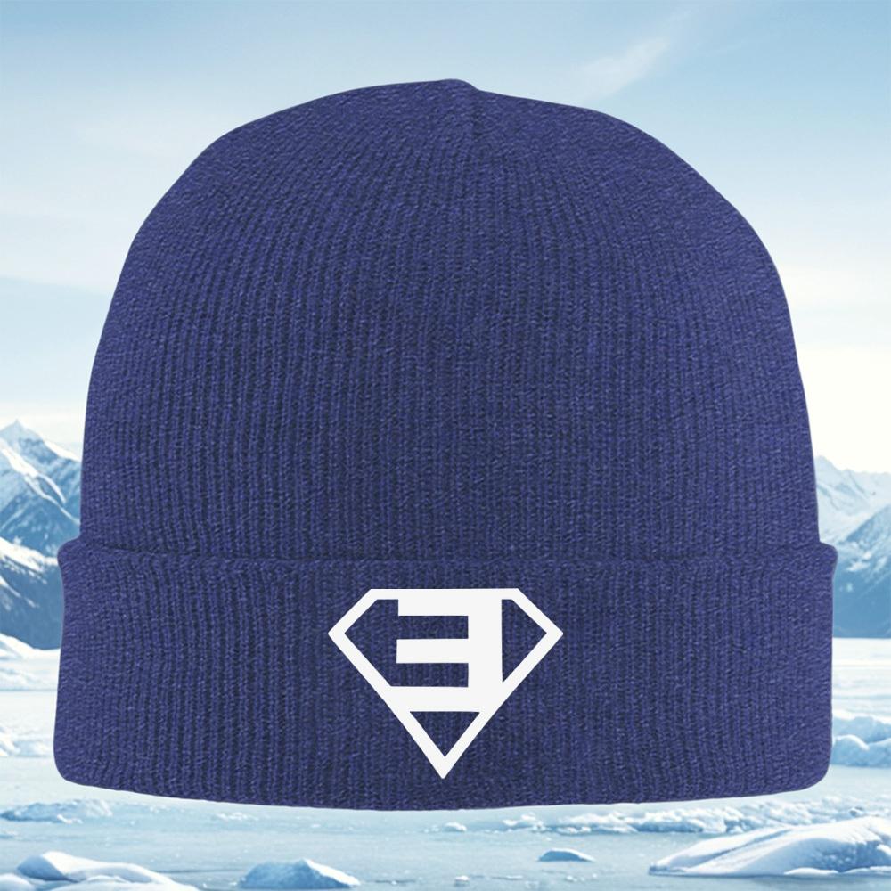 Letter inside diamond shape emblem Men Women Unisex Knitted Hat Beanie Pullover Cap Winter Thermal Warm Christmas Outdoor Cyclin