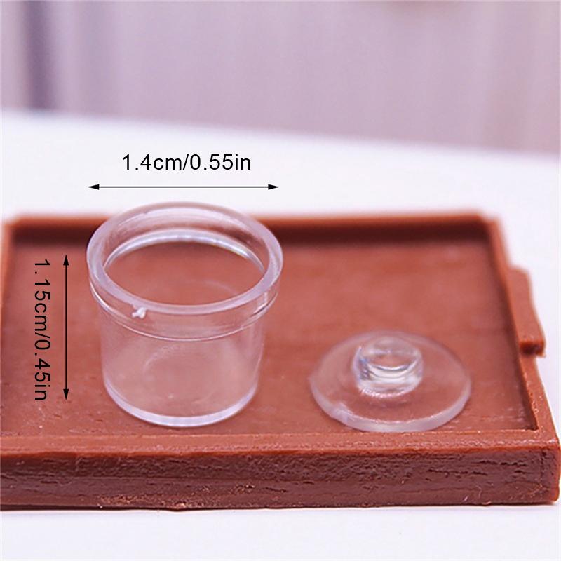 2Pcs 1:12 Dollhouse Mini Sugar Bottle Spice Seasoning Jar W/Cover Kitchen Decor