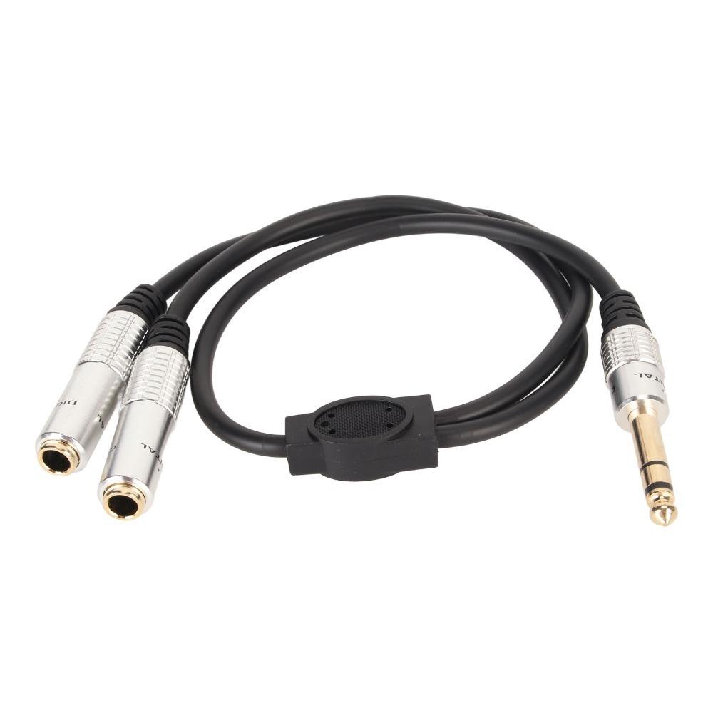 

Aluminum Alloy 1/4 Inch Stereo Splitter Y Cable Plug and Play 19.7in 6.35mm Male to Dual 6.35mm Female Extension Cable