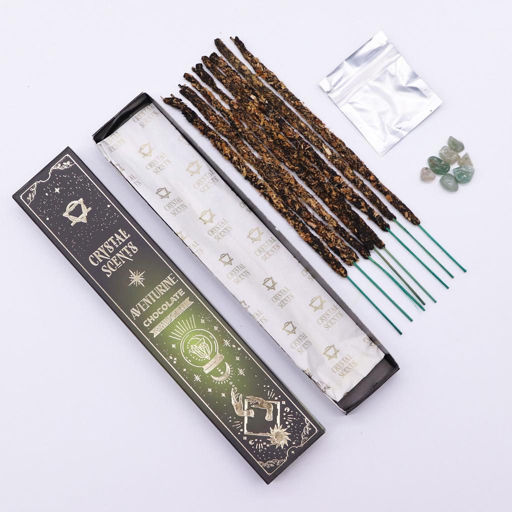 6x Aventurine Crystal Scents Smudge Incense – Chocolate