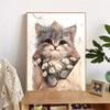 5d DIY Diamond Painting Cross Stitch Cute Animal Envelope Cat Diamond Embroidery Mosaic Full Round Drill Home Decor Arts
