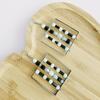 Women's French Design Square Beaded Earrings: Four Seasons Style with Hollowed-Out Mixed-Color Glass.