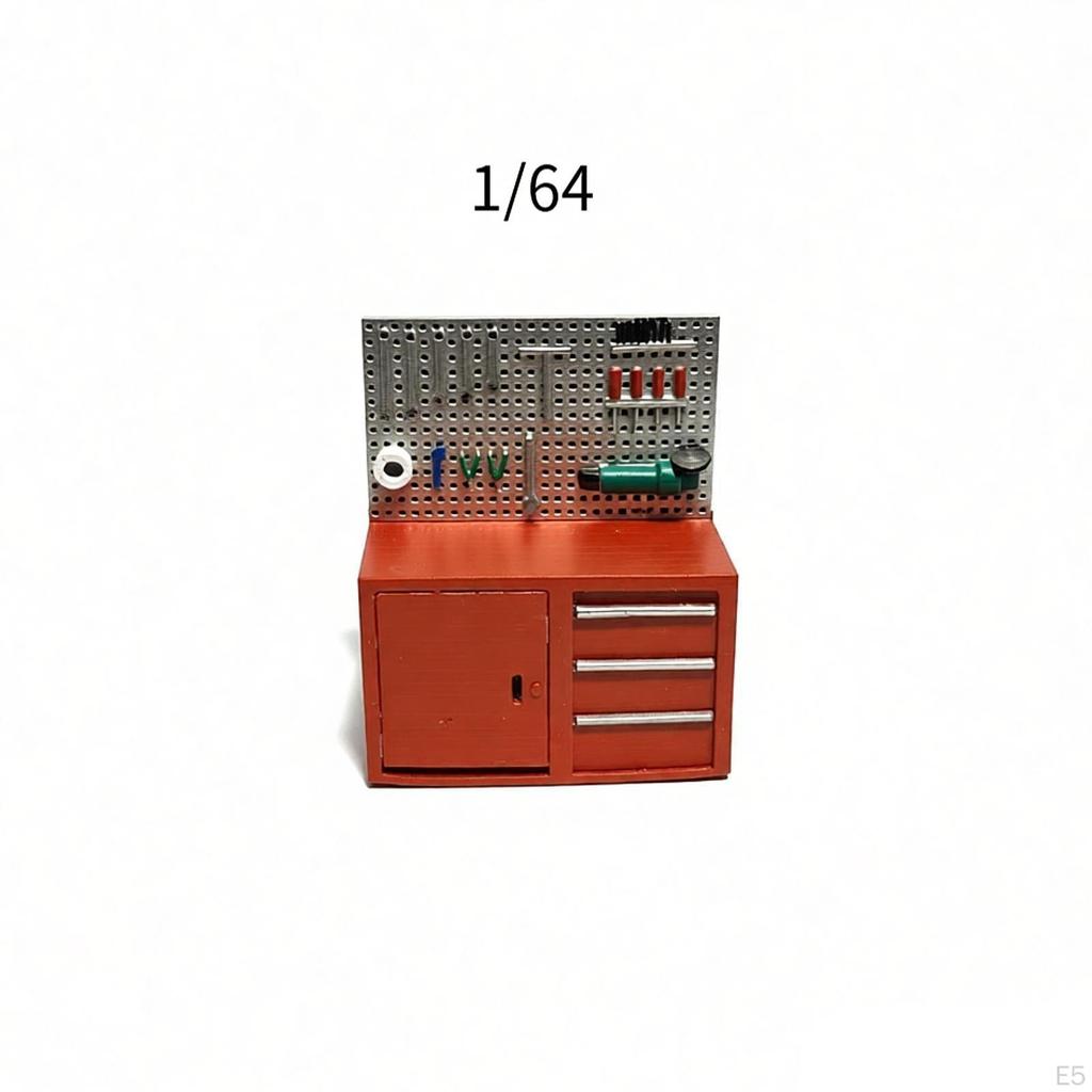 1/64 Scale Garage Tool Rack Simulation Cabinet Repair Tools for Workshop Shop
