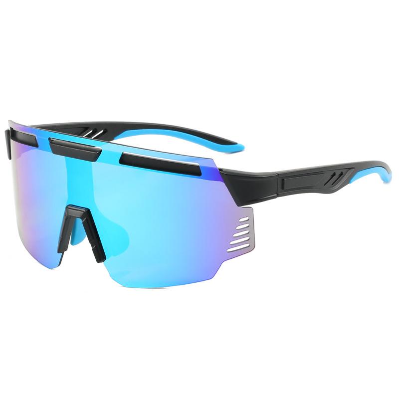 New Colorful Cycling Glasses For Men And Women Uv Sunglasses One-Piece Large Frame Outdoor Sports Sunglasses 6053