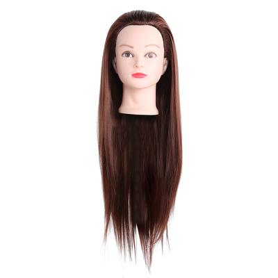 Hair Salon Cosmetology Hairdressing Practice Head Mannequin Dolls Salon Tools (Brown)