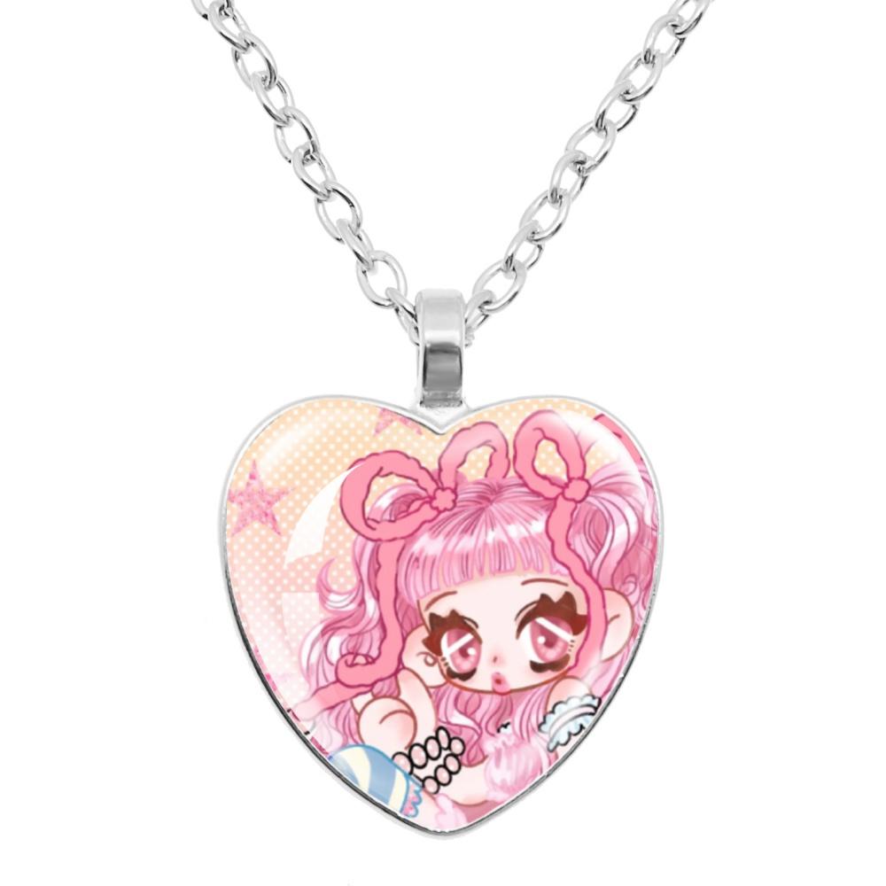 Paradise Kiss Anime Necklace Yukari Hayasaka Miwako Sakurada Glass Heart Shape Pendant Necklace Charm Jewelry Friend Gift