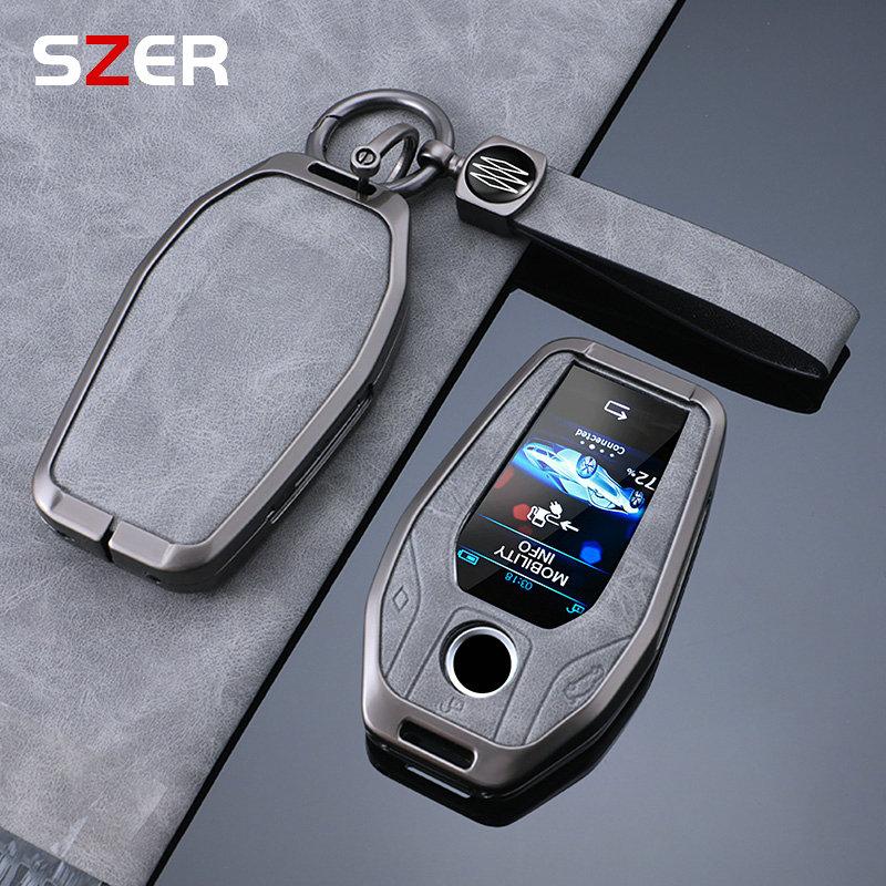 Alloy Leather Car Key Case Cover Keychain for Bmw 5 6 7 Series 530le Gt X3 X4 730li 740 G12 G30 G31 G32 I8 I12 I15 Accessories