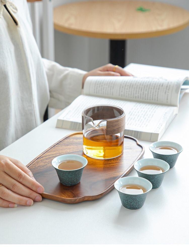 Walnut tray solid wood tea tray dried fruit tray simple hotel tea tray rectangular square dry brewing table