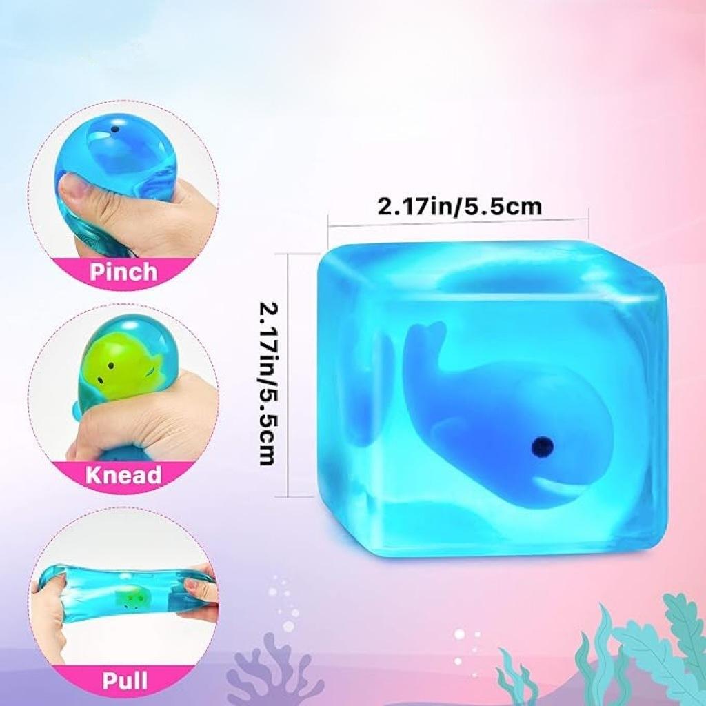 Cute Luminous Animal Taba Squeezing Toy Gifts Sea Creature Whale Cube Squishy Sensory Toys TPR Slow Rebound Stress Relief Toy