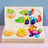 1pc Cartoon Dinosaurs Animals Grow Change 3D Puzzles Wooden Jigsaw Intellectual Games Kids Montessori Educational Toys Children