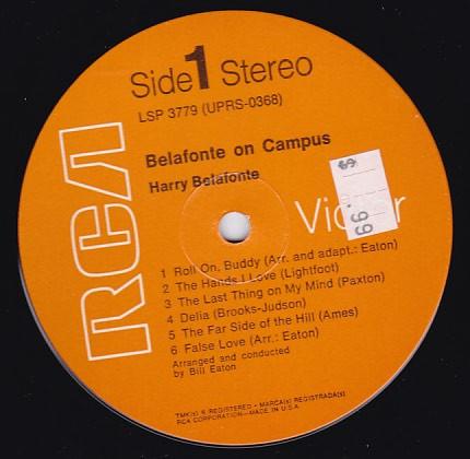 

LP Record HARRY BELAFONTE Belafonte On Campus LSP3779 RCA VICTOR 196 US Pop Used