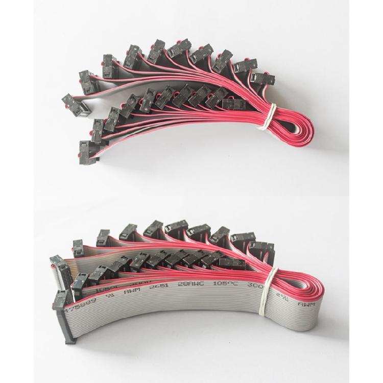 JTAG Test Cable 20 Pin 2.54mm Pitches Gray Flat Ribbon Data Cable for Connection In Development and Testing Tasks