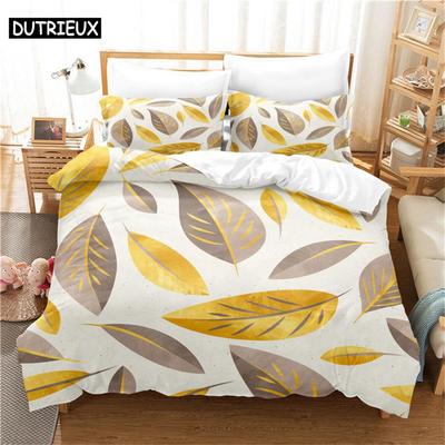 Leaves 3Pcs Bedding Sets 3D Digital Printing Custom Quilt Duvet Cover Set  Home Queen King Quilt Pillowcase