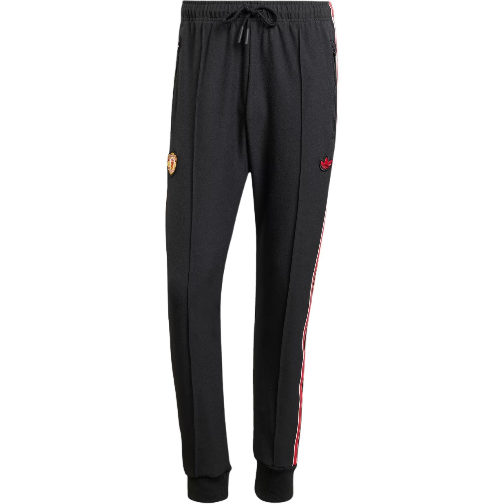 adidas Originals Manchester United Terrace Icons Track Pants Black Red JF0359 S