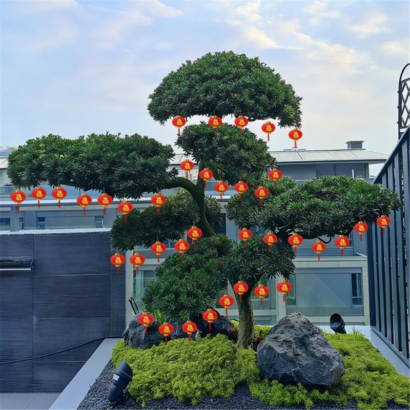 Waterproof Plastic Chinese Lanterns Hanging Ornament For Tree Window Door Wedding Chinese Spring Festival Decoration