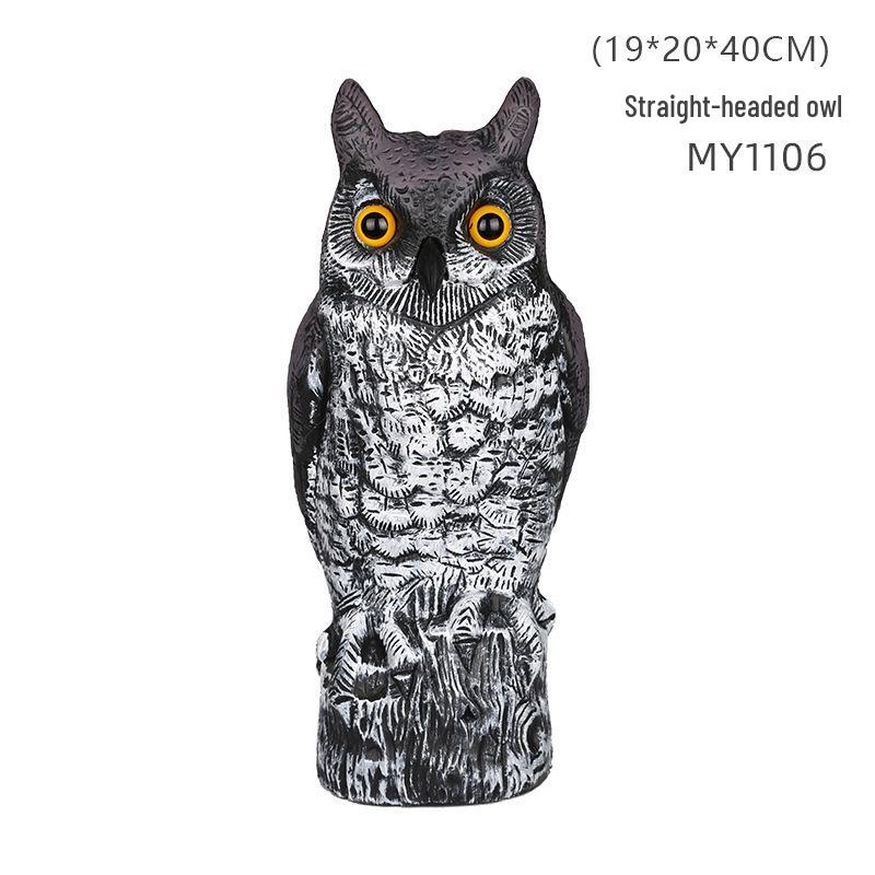 Cross-Border Owl: Outdoor Bird-Scaring, Rodent-Repelling Resin Ornament with Head Movement
