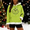 Women's Christmas  print contrasting loose casual hoodie