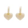 Popular In 2023 Celebrity Style Sweet Pearl Peach Heart Love Dangle Earrings For Woman Fashion Luxury Jewelry Unusual Earrings