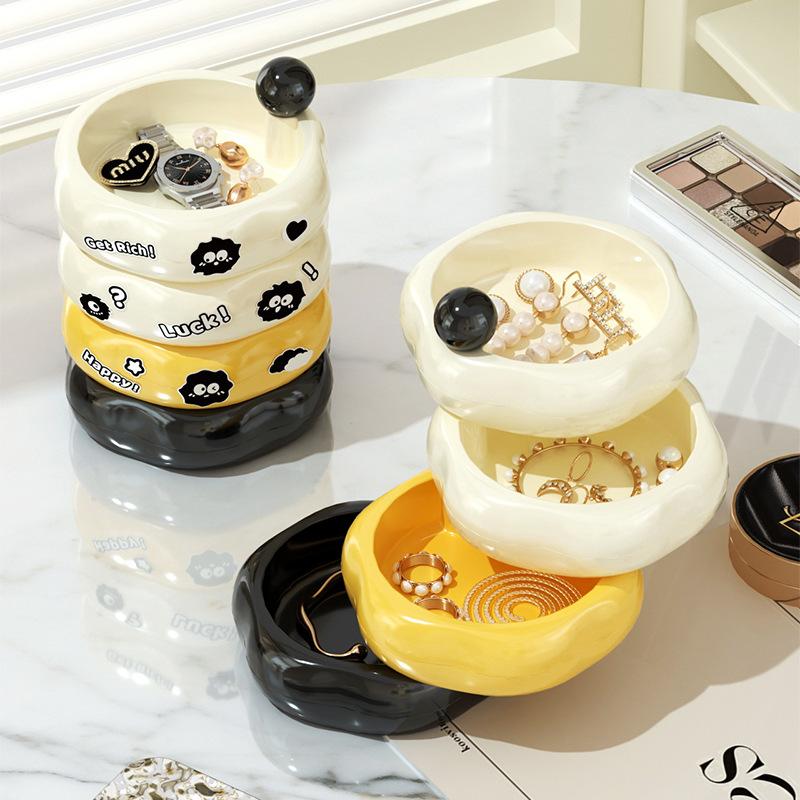 Jewelry Storage Box Light Luxury High-end Earrings Necklaces Rubber Bands Loops Hair Accessories Multi-layer Organizing Box