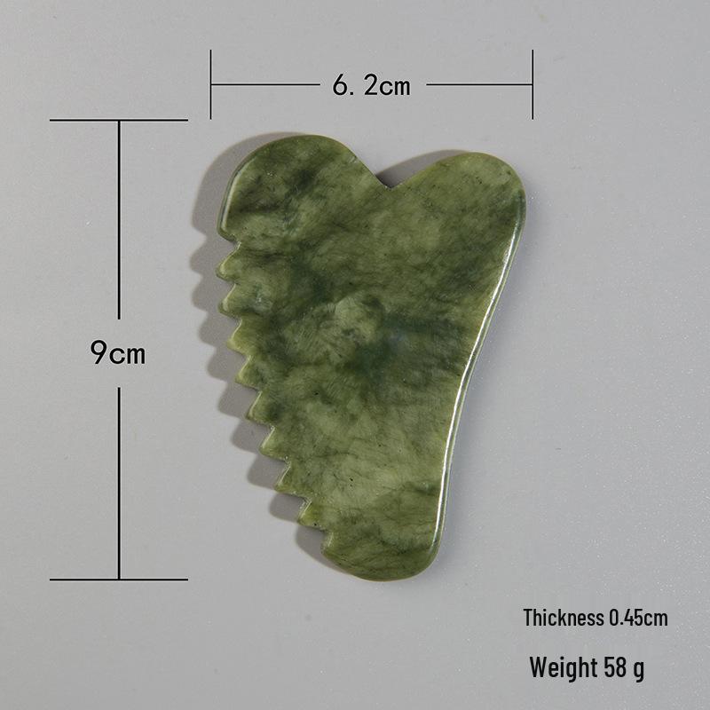Heart-shaped Xiuyan Jade Gua Sha Board for Face and Eyes - Universal Beauty Tool